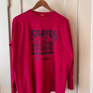 Vintage 80s Atlanta Half Marathon Red Long Sleeve Shirt
